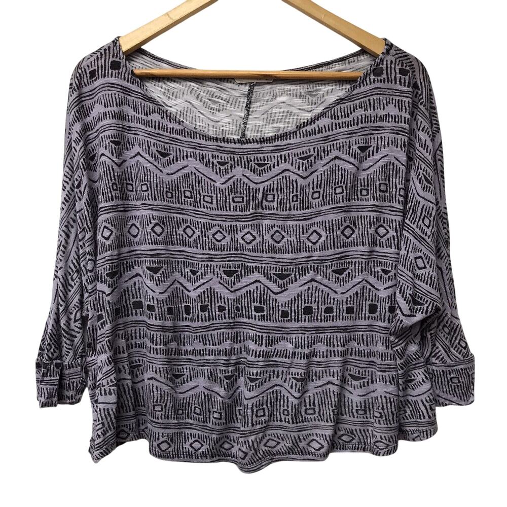 Lush Top Womens  Large Crop Purple Black